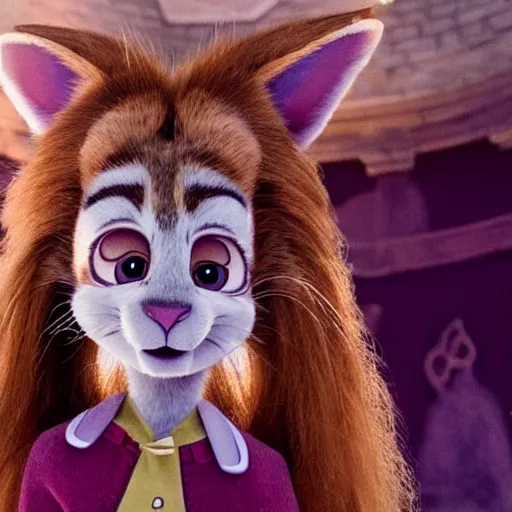 Prompt: hermione granger as a rabbit in Zootopia !