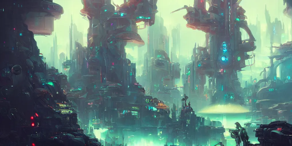 Image similar to cyberpunk world as seen from outer space concept art by pete mohrbacher and artgerm and wlop and greg rutkowski, digital art, highly detailed, intricate, sci-fi, neon colors, sharp focus, Trending on Artstation HQ, deviantart, unreal engine 5, 4K UHD image