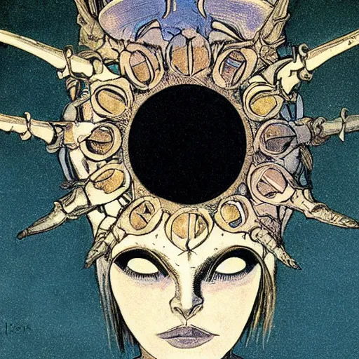 Prompt: the bone crown, by leo and diane dillon, dramatic lighting, god rays, smooth, sharp focus, highly detailed