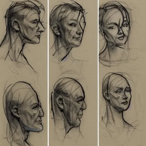 Prompt: artist face sketches by George Bridgman