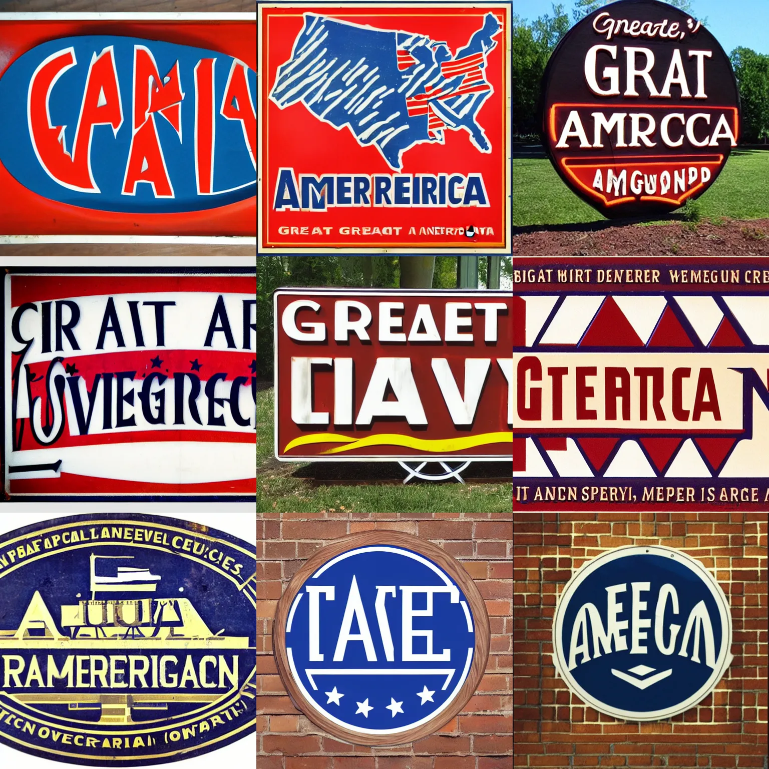 Prompt: Great American sign Co, logo, sign