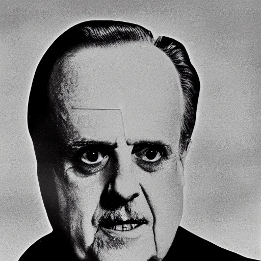 Image similar to Marshall McLuhan trapped in a huge inflatable transparent tube with chrome effect