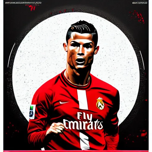 Prompt: cristiano ronaldo, poster artwork, detailed art by mark brooks