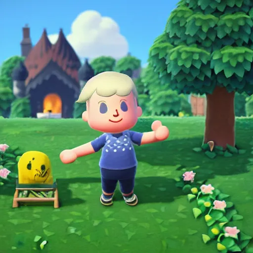 Image similar to boris johnson as an animal crossing villager. animal crossing new horizons, octane render