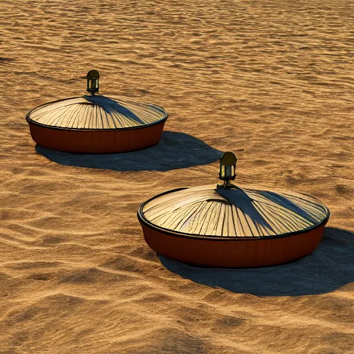 Prompt: two stretched out woks on a beach, photorealistic, 8k