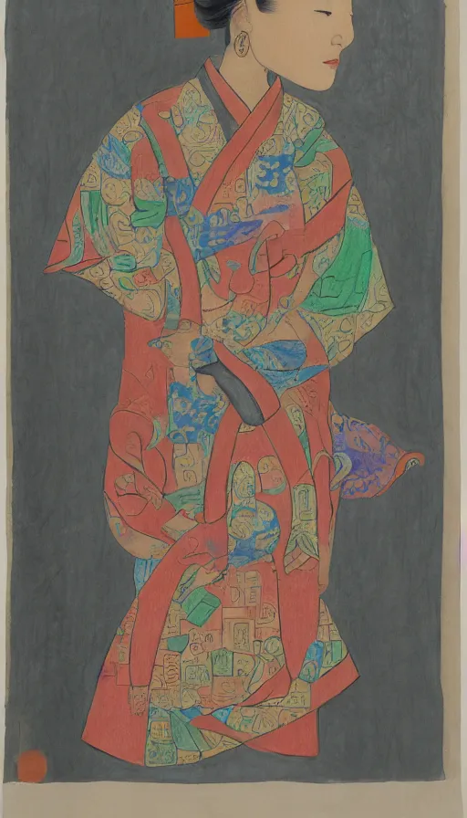 medium:colored fine-pencil on paper, asian woman | Stable Diffusion ...