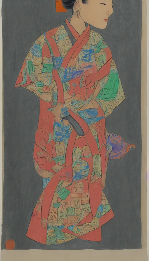 Prompt: medium:colored fine-pencil on paper, asian woman portrait made of Notation, Symbols, Lines, Sequences, Interpretation, Instructions, Communication, Visuality, Process, form, line, character, surface, space, material, immaterial, sensual, symbolic, conceptual, Series, Variations, Temporalization, Processualization, Notation, Instruction, Form, Sign, Symbol, Movement, Parallel, Sequential, Disordered, Unconnected, Static, Visual, Mental, Iconic, Imaginative. Creative, large-scale, multi-part, process, drawing, repetition, variation, order, chaos, improvisation