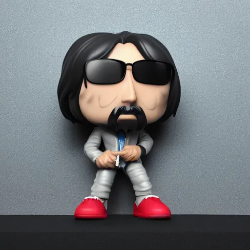 Prompt: funko pop of keanu reeves, product shot, macro, hyper realistic, octane render, raytracing, trending on artstation, artstationhd, artstationhq, unreal engine, 4 k, 8 k