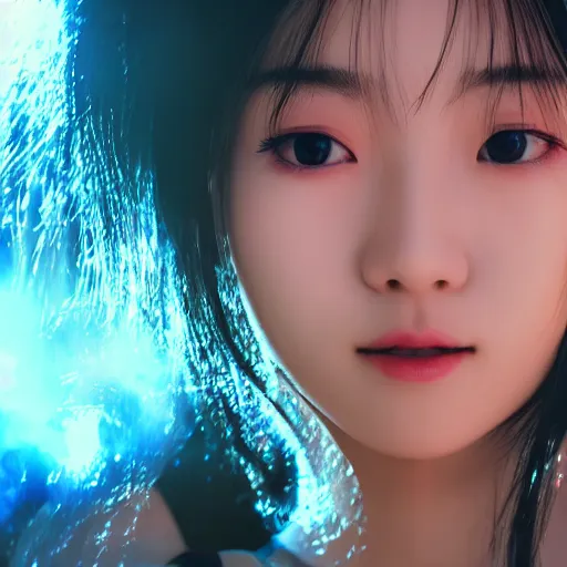 Image similar to a dynamic, epic cinematic 8K HD movie shot of close-up japanese beautiful cute young J-Pop idol actress girl face. Motion, VFX, Inspirational arthouse, at Behance, with Instagram filters