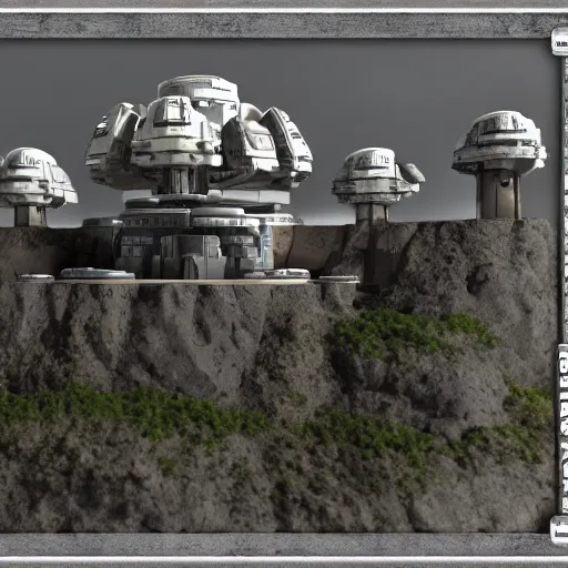 Image similar to scifi imperial base perched on cliffs