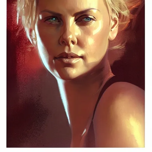 Prompt: charlize theron, hyperrealistic portrait, bladerunner street, art of elysium by jeremy mann and alphonse mucha, fantasy art, photo realistic, dynamic lighting, artstation, poster, volumetric lighting, very detailed face, 4 k, award winning