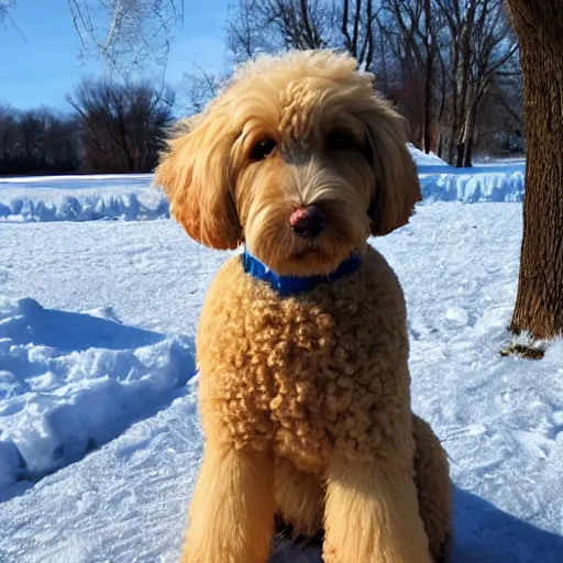 Prompt: frozen labradoodle