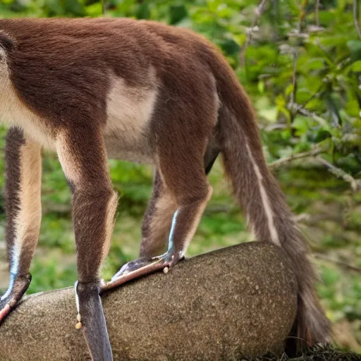 Prompt: child of coati and giraffe with short neck, mystic