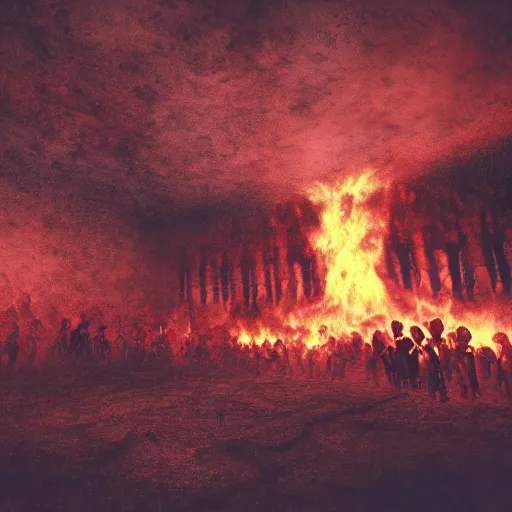 Image similar to image captured of hell, realistic, eerie, final photograph