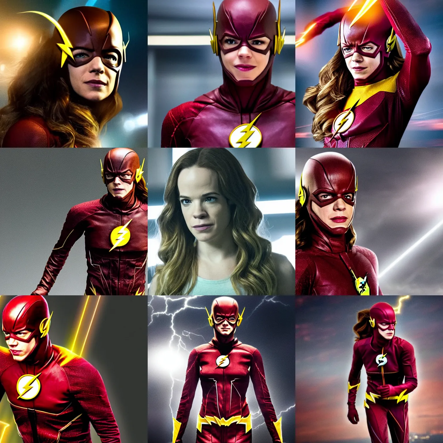 Prompt: Danielle Panabaker as the Flash, from the DC movie 'Flash' (2022)