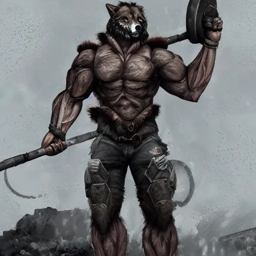Image similar to strong muscular anthropomorphic wolves, wearing techwear at a car wash, fantasy character art, artstation, 4k