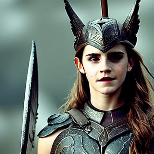 Prompt: photo of emma watson as a valkyrie warrior