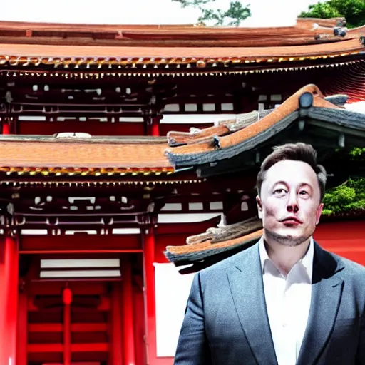 Prompt: elon musk in ⛩🏯🎌