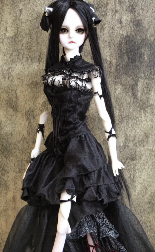 Image similar to dollfie in gothic dress