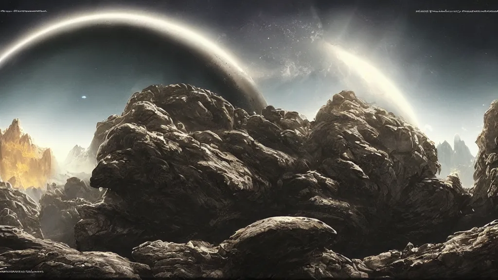 Prompt: alien planet by arthur haas, cinematic matte painting