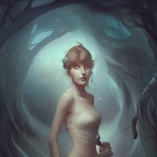 Image similar to a painting in the style of charlie bowater and in the style of charles dulac and in the style of peter mohrbacher. smooth, sharp focus, fantasy, semi - realism.