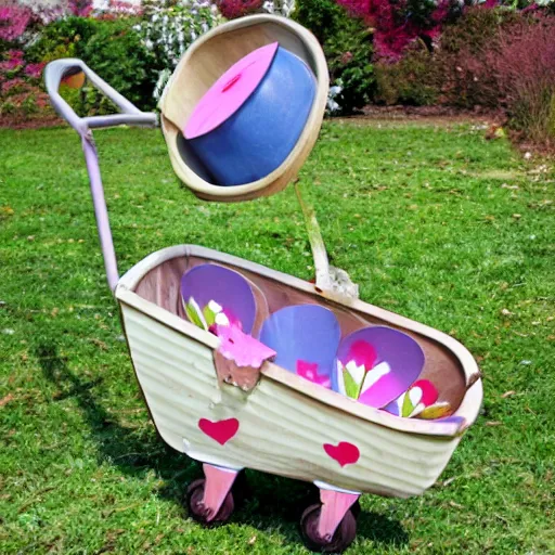 Image similar to alice in wonderland wheelbarrow