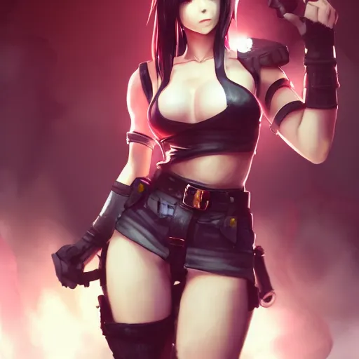 Image similar to alternate outfit of tifa lockhart by WLOP, rossdraws, Logan Cure, Mingchen Shen, BangkuART, sakimichan, yan gisuka, JeonSeok Lee, zeronis, Chengwei Pan on artstation