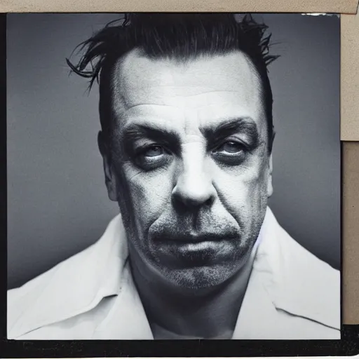 Prompt: cyanotype photograph of Till Lindemann 1800’s 8k trending