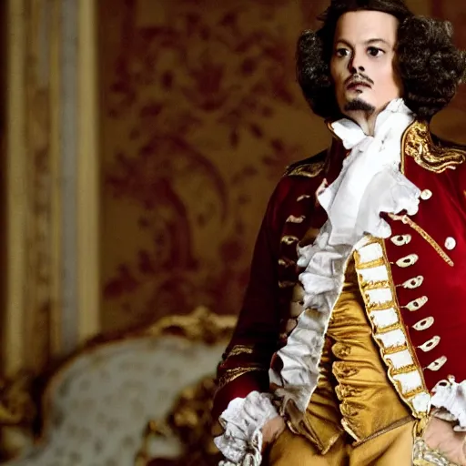 Image similar to johnny depp as louis xv,