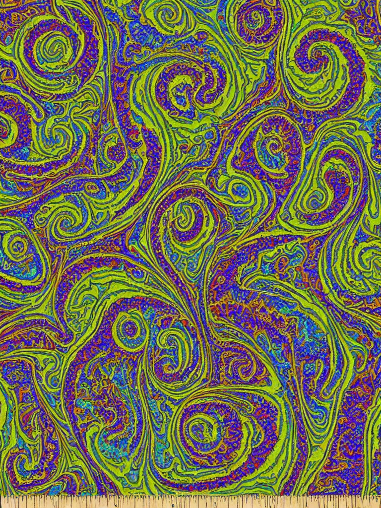 Image similar to 3d fractal swirling maze paisley multicolor lichen