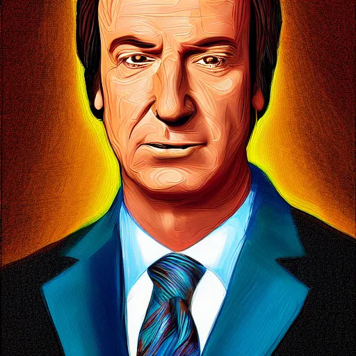 Prompt: portrait of saul goodman, highly detailed, centered, solid color background, digital painting