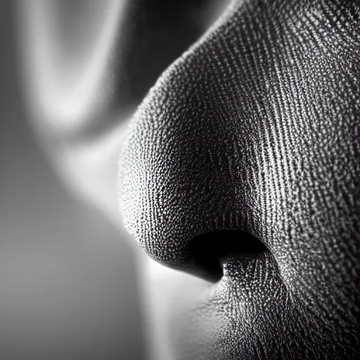 Image similar to a highly detailed, macro shot of a nose, 8k, depth of field