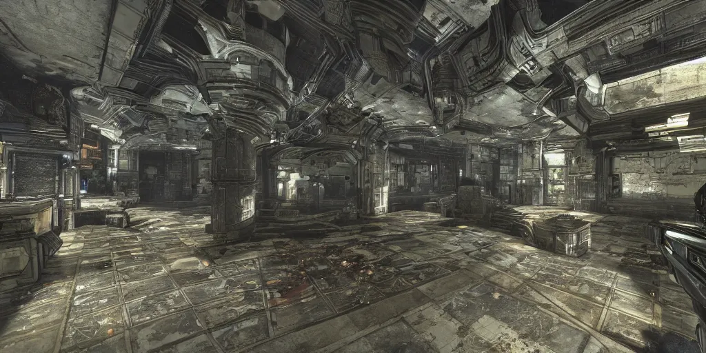 architectural floor plan gears of war map meets, Stable Diffusion