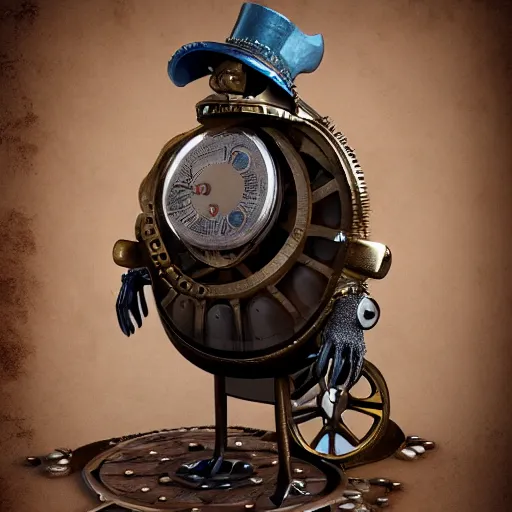 Image similar to a mechanical steampunk penguin, 4 k