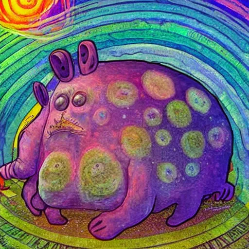 Image similar to cozy place for tardigrades, dmt art