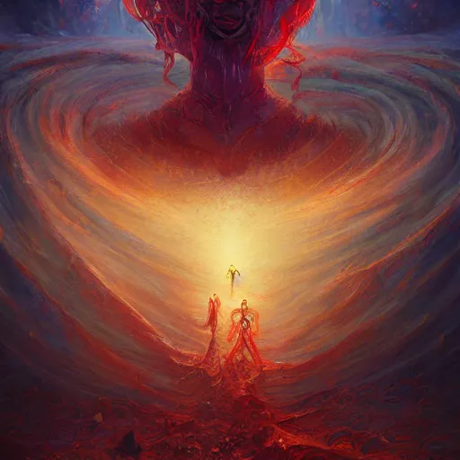 Prompt: A beautiful strange detailed painting of Irreconcilable Personification by Anato Finnstark, Noah Bradley, Raymond Swanland, and Steven Belledin, 8k resolution, deviantart, trending on Artstation, concept art, digital illustration
