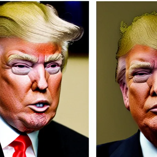 Prompt: Donald Trump with dark skin, photograph,