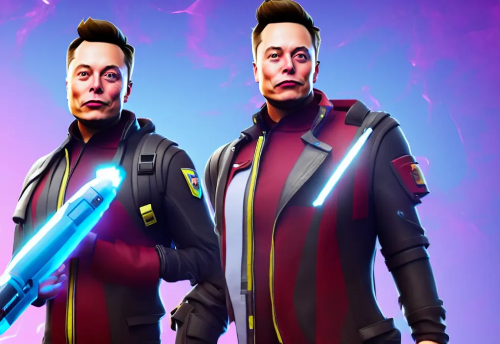 Prompt: elon musk as a fortnite character, cinematic, detailed