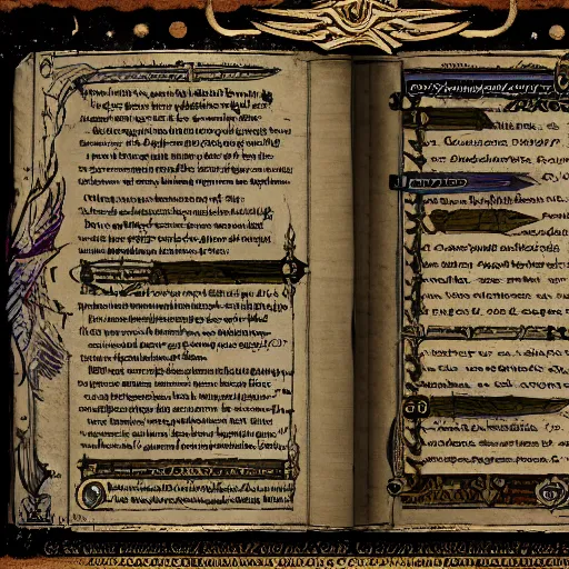 Image similar to occult spellbook open to a dark spell, hyperdetailed page out of an occult spellbook, 4k