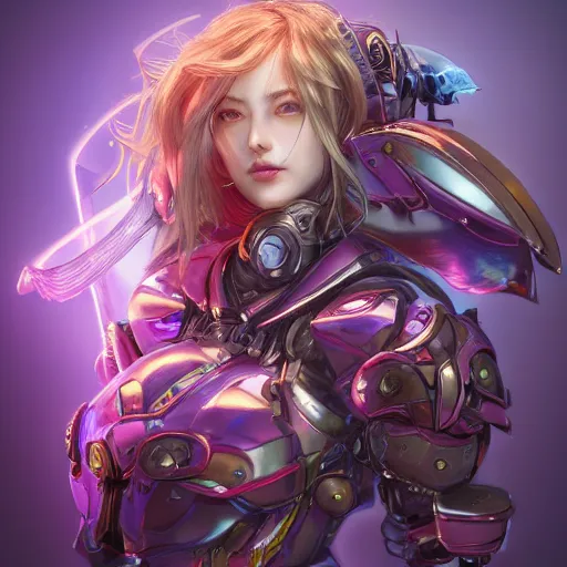 Image similar to studio portrait of lawful good colorful female holy mecha paladin absurdly beautiful, elegant, young sensual graceful woman, ultrafine hyperrealistic detailed face illustration by kim jung gi, irakli nadar, intricate linework, sharp focus, bright colors, matte, octopath traveler, final fantasy, unreal engine highly rendered, global illumination, radiant light, intricate environment