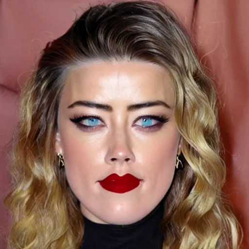 Image similar to a gourd shaped to look like amber heard face hybrid intercross