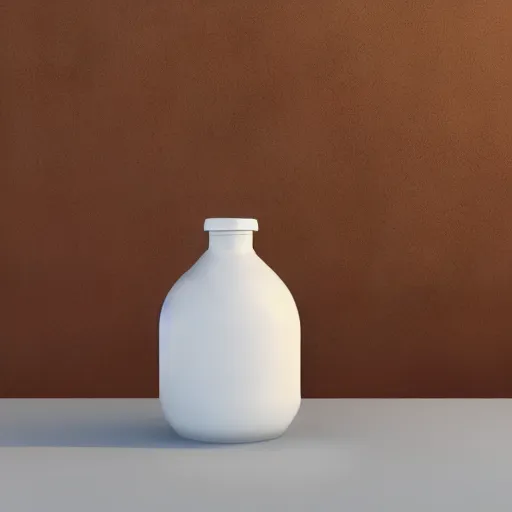 Image similar to a round bottle on a table, natural lighting, ultra realistic, concept art, intricate details, highly detailed, photorealistic, octane render, 8 k, unreal engine