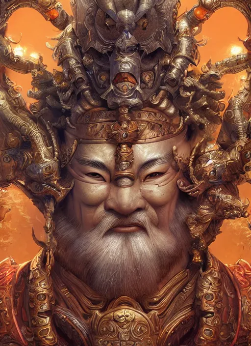 Image similar to digital painting of chinese gods, by filipe pagliuso and justin gerard symmetric, fantasy, highly detailed, realistic, intricate port