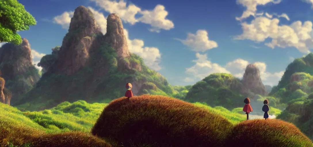 Image similar to a very high resolution image from a new movie. beautiful scenery. photorealistic, photography, directed by hayao miyazaki