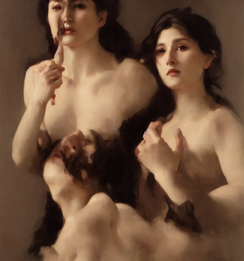 Image similar to splendid tzarina portrait painting, bouguereau, ingres, greg rutkowski, zen chin