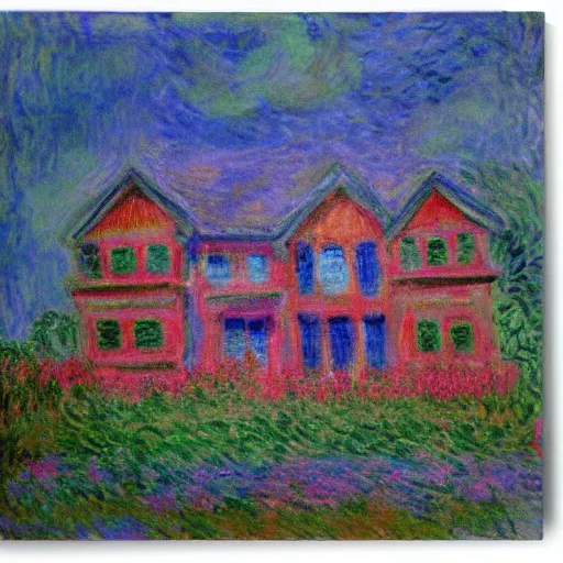 Image similar to a monster house by monet