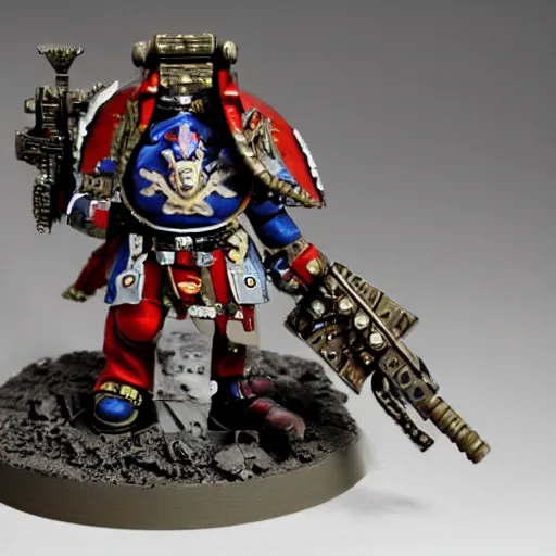 Prompt: François Hollande as a Warhammer 40K dreadnought