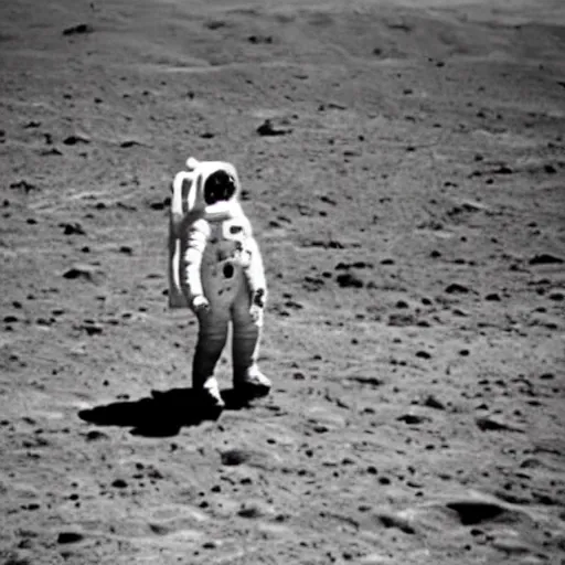 Image similar to photo of steed situated on top of astronaut that standing on all fours