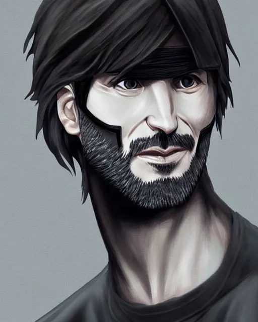 Prompt: steve jobs as kakashi, portrait, intricate, artstation