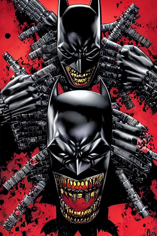 Prompt: batman who laughs hyper detailed cover art by lee bermejo